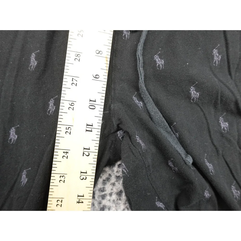 Polo Ralph Lauren Sleep Pants Men Medium Black All Over Pony Logo Joggers